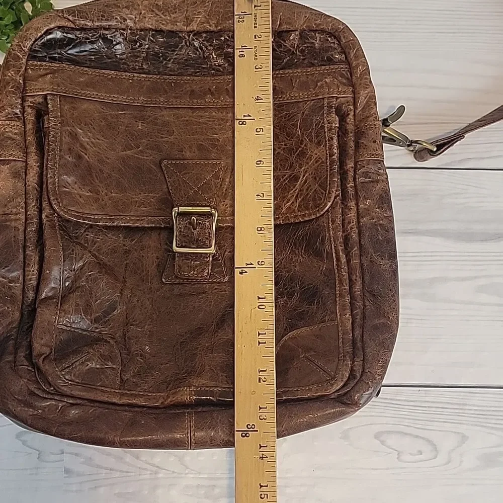 Coronado Leather field crossbody travel bag Buffalo brown leather- vintage 90s